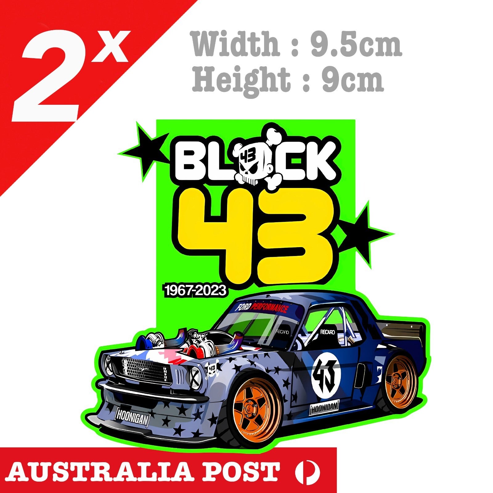 Ken Block 43 Ken Block Logo - Ken Block Ford MUSTANG GT JDM DRIFT RIP Sticker
