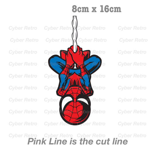 Spiderman Hanging Up Side Down Funny Laptop , Car  Decal Sticker 