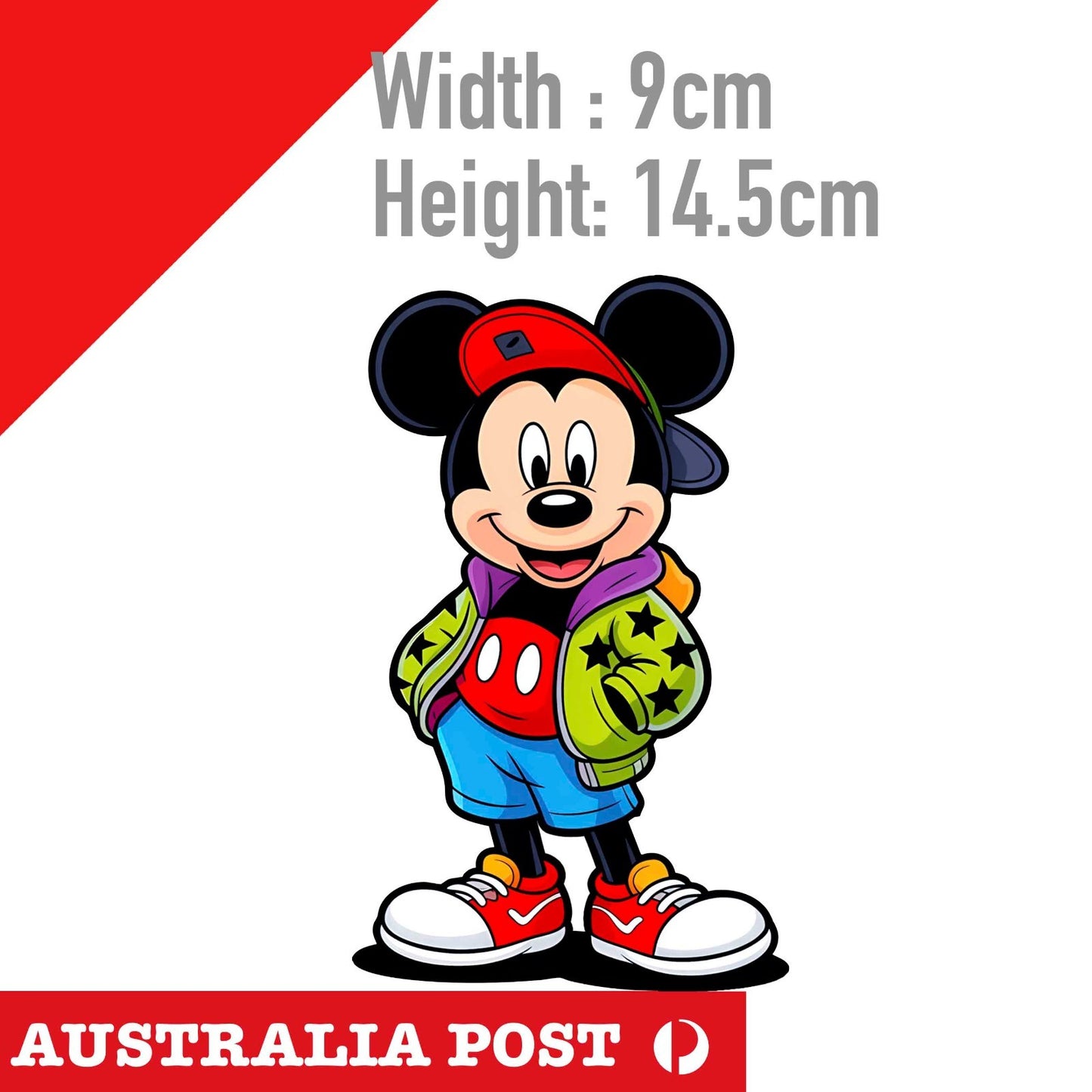 Disney Mickey Mouse Funny Sitting  Laptop , Car  Vinyl   Sticker