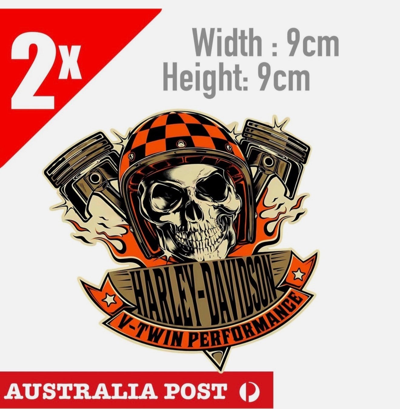 Harley Davidson Skull Head Logo V-Twin Performance Laptop , Car Vinyl Stickers