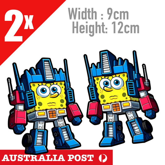 Optimus Prime Autobots Sponge Bob Funny , Transformers Robot Truck Stickers