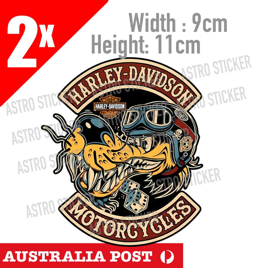 Lone WOLF Harley Davidson Motorcycle Logo Stickers