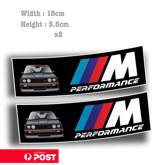 BMW E30 Black Performance Slap Vinyl  Sticker