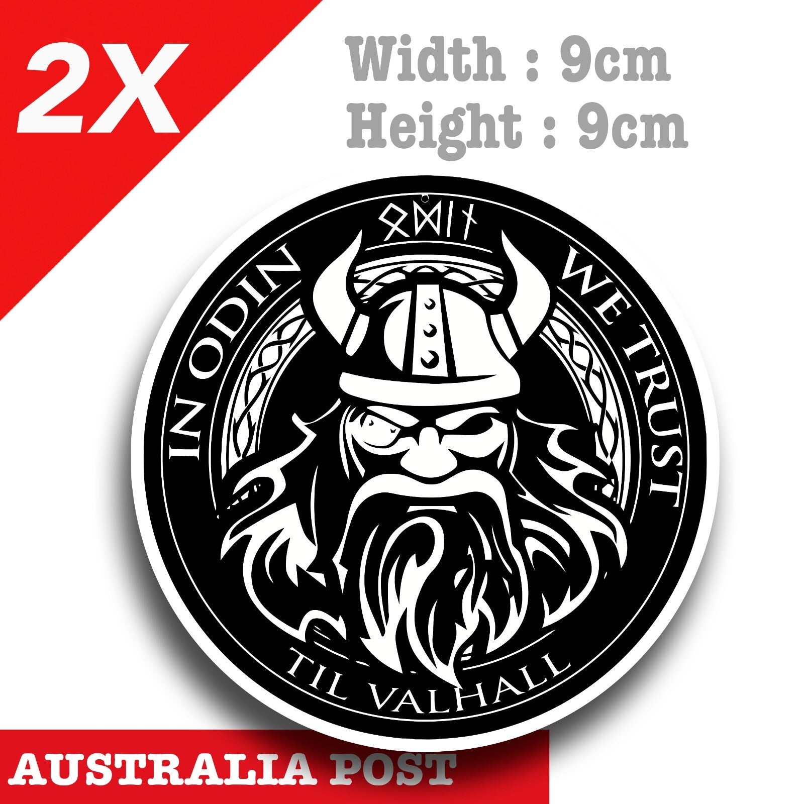 Odin God of War, IN ODIN WE TRUST Vikings 4 x 4 Off Road Round Sticker