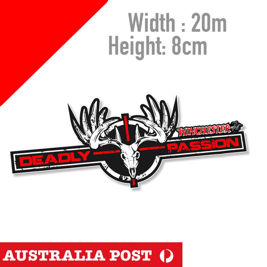 WINCHESTER DEADLY PASSION Old Vintage Logo Sticker