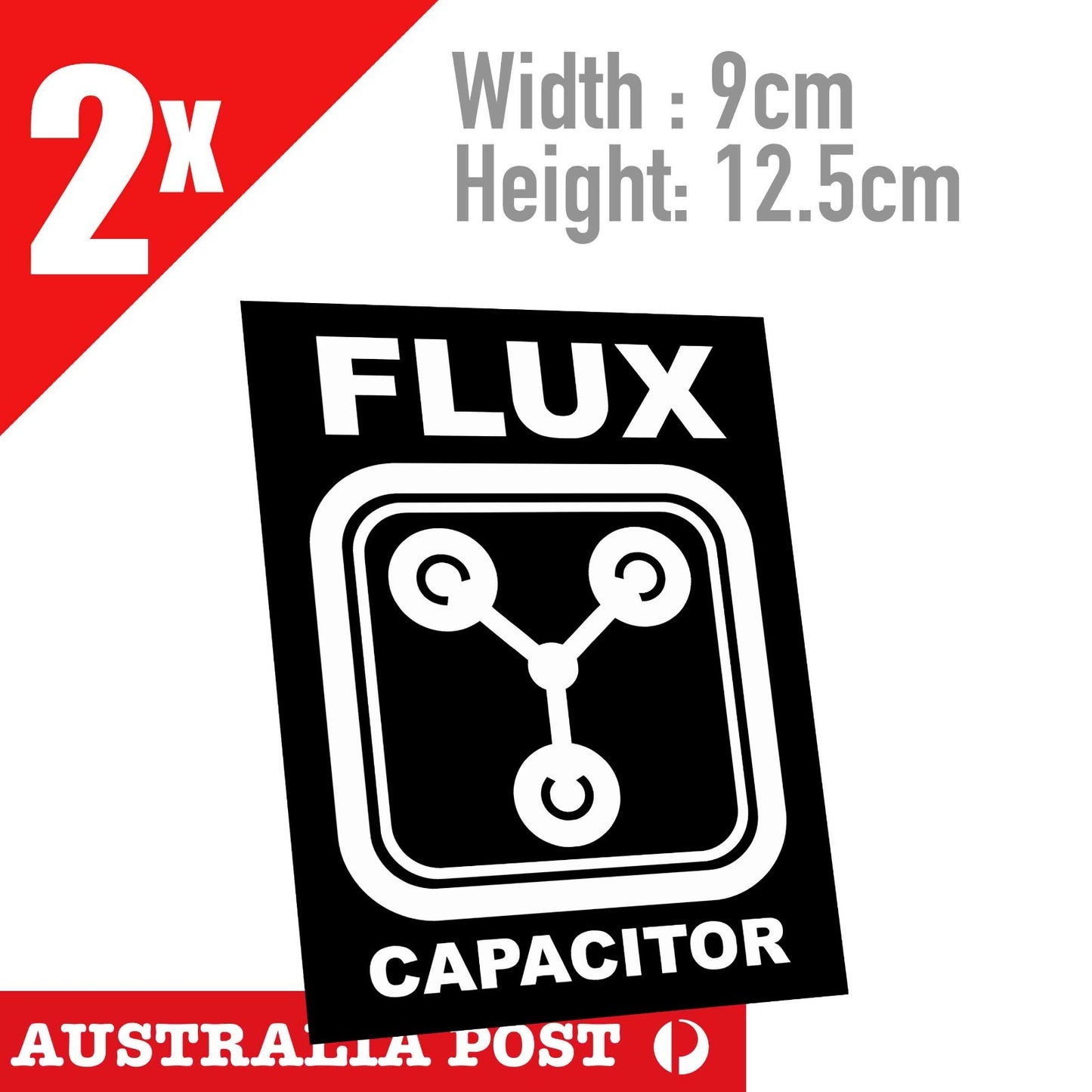 FLUX CAPACITOR WARNING Sign Style 2x  Sticker