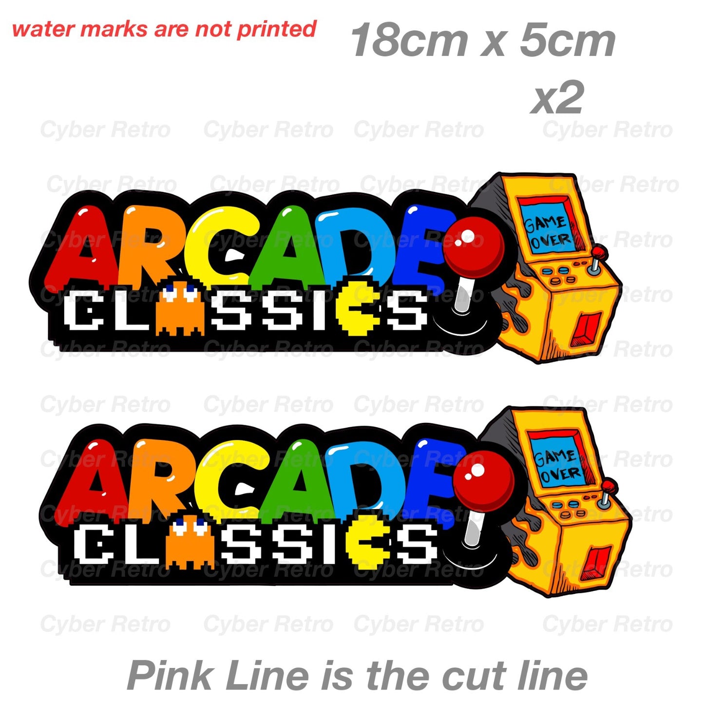 Arcade Classic with Arcade Machine Laptop , Car  Decal Sticker 