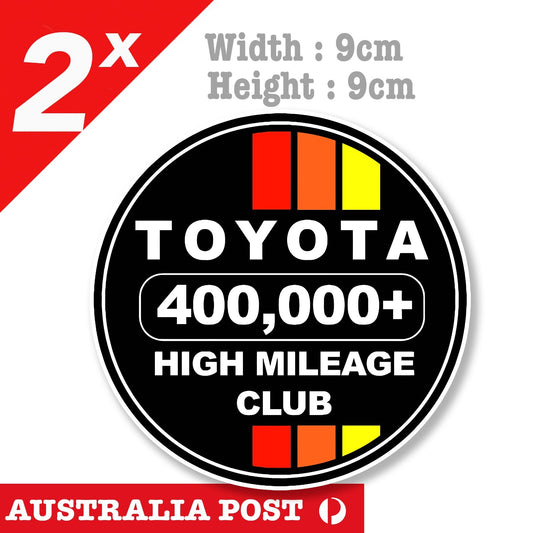 Toyota 400,000 High KILOMETER Club, High Milage , 4WD, 4X4, Off Road Sticker