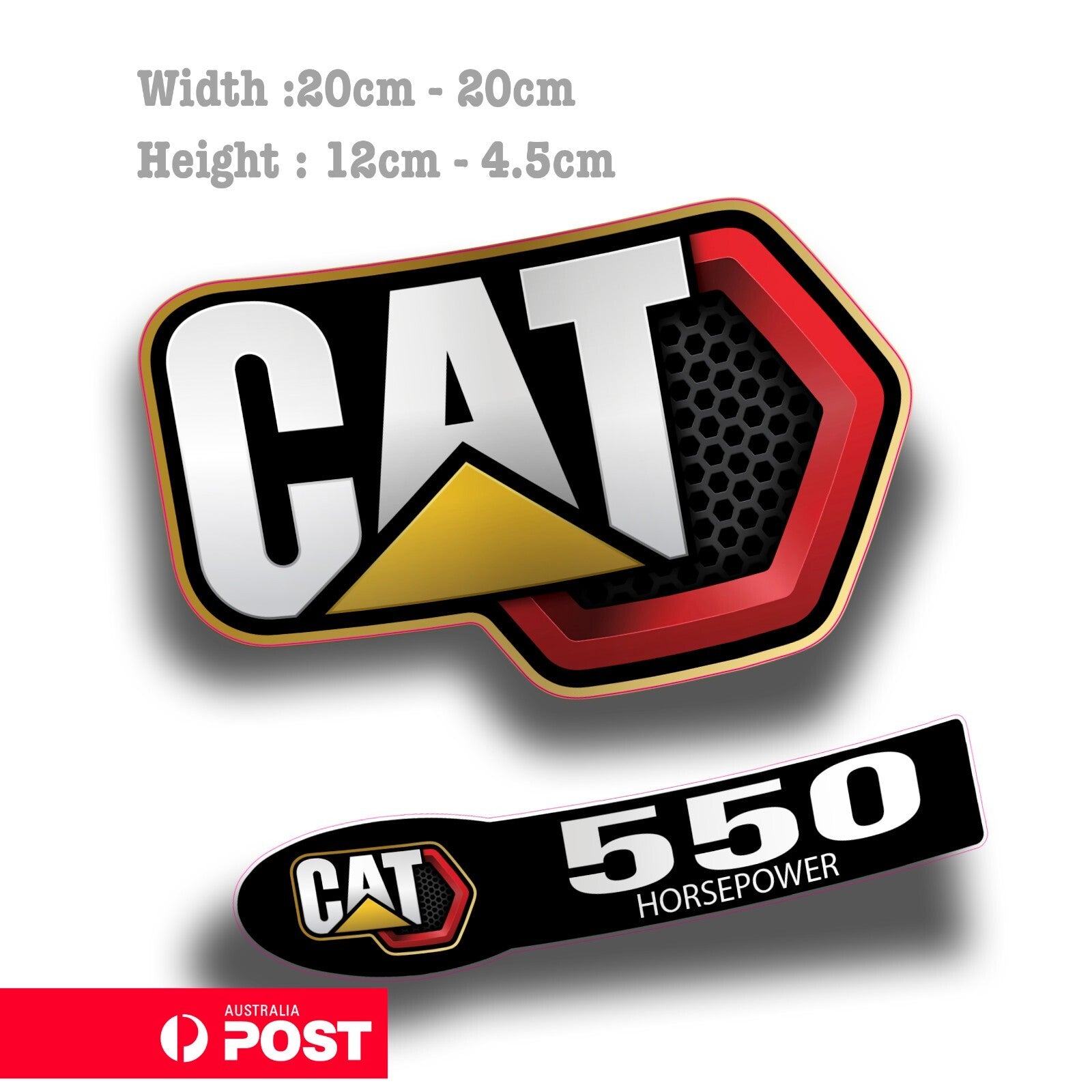 CATERPILLAR Diesel and Gas 550 Horse Power Logo Decal Sticker 