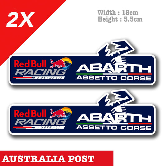 Red Bull Racing Abarth Logo, ABARTH 500, Abarth Racing Car Sticker