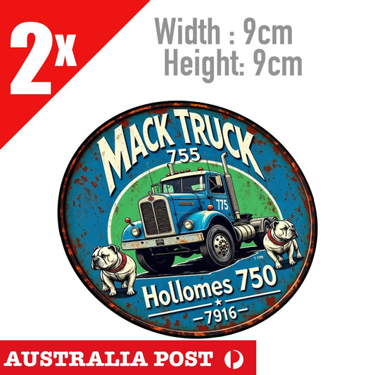 MACK Truck  Bulldog Logo Rustic Style Round Stickers