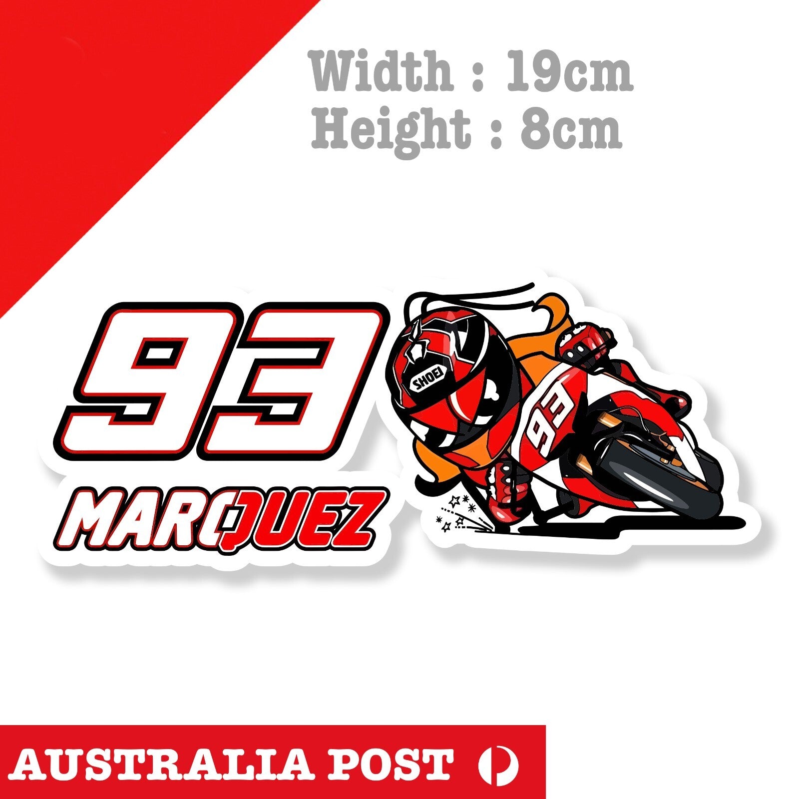 Marc Marquez 93 Motorcycle Helmet SHOEI , MotoGP, Racing Motorcycle Sticker