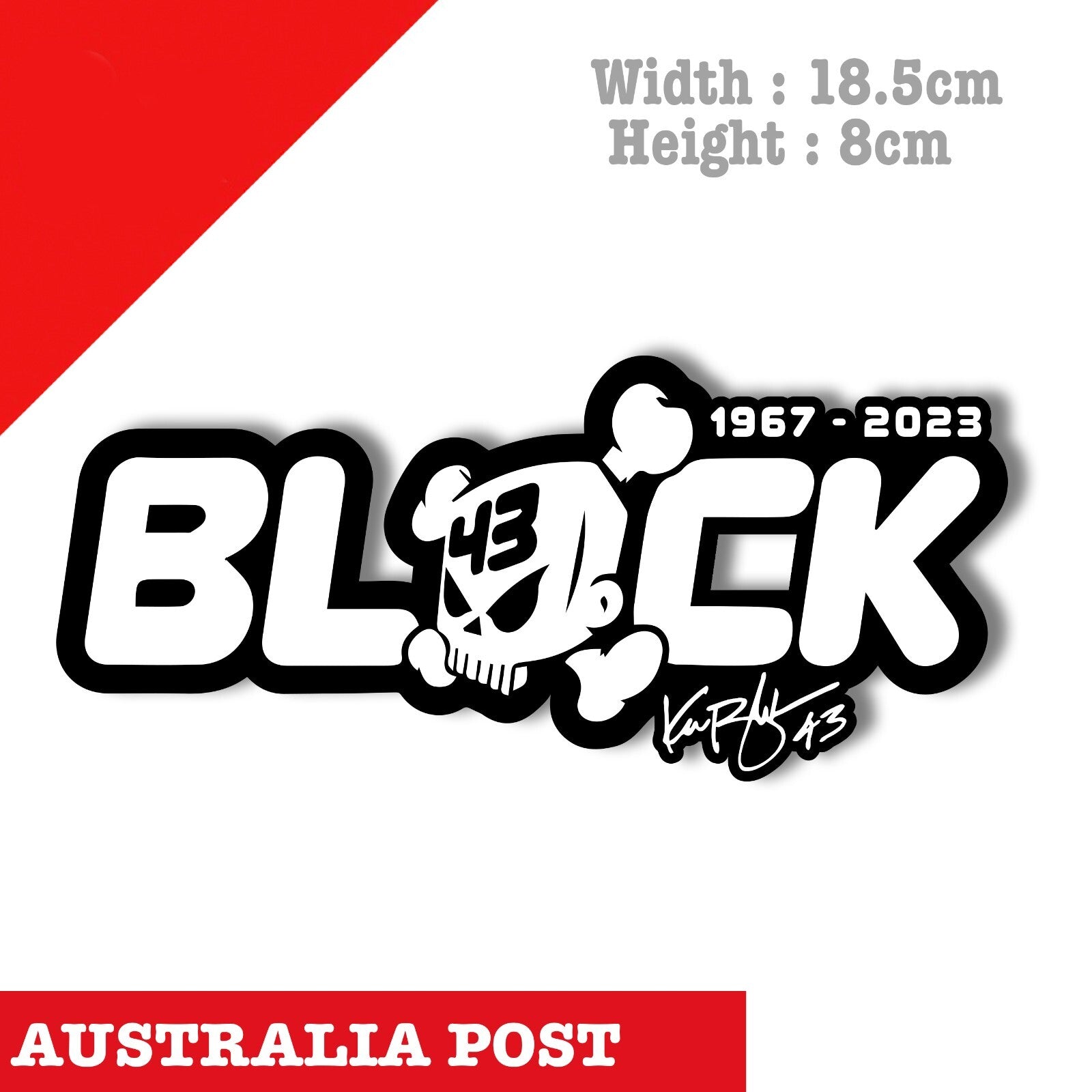 Ken Block 43 Ken Block Skull R.I.P 1967-2023 Logo JDM DRIFT  Decal Sticker