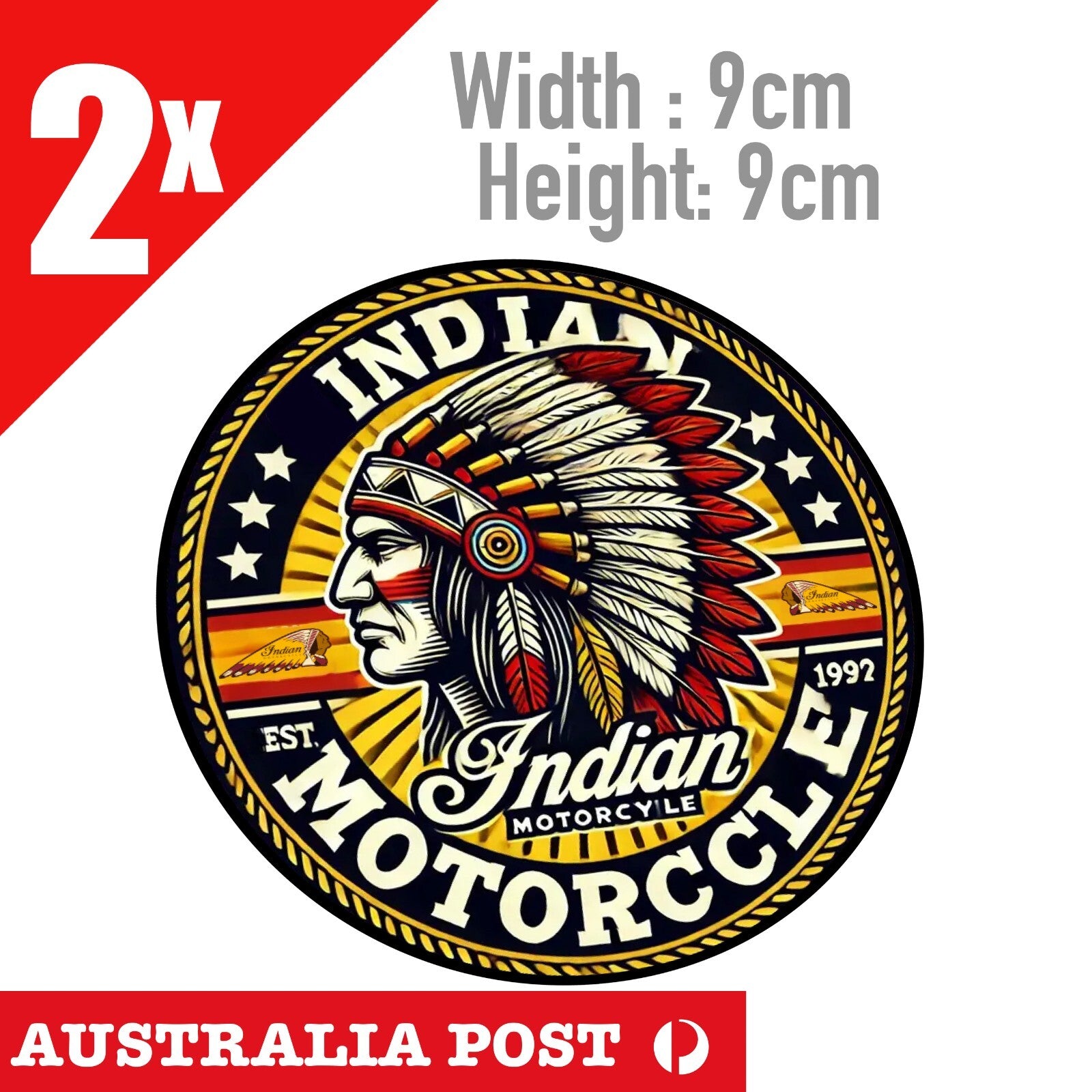 INDIAN Motorcycle Rustic Damaged Old Retro Sign, Motorcycle  Sticker