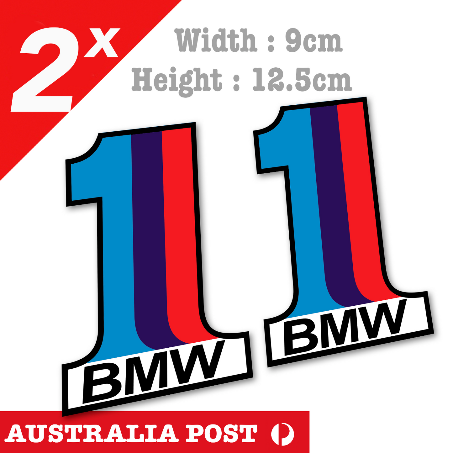 BMW M Sport Racing Number 1 Badge Logo Stickers