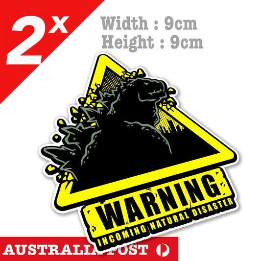 GODZILLA Japanese Warning Sign, JDM, Laptop , Car  Decal Sticker