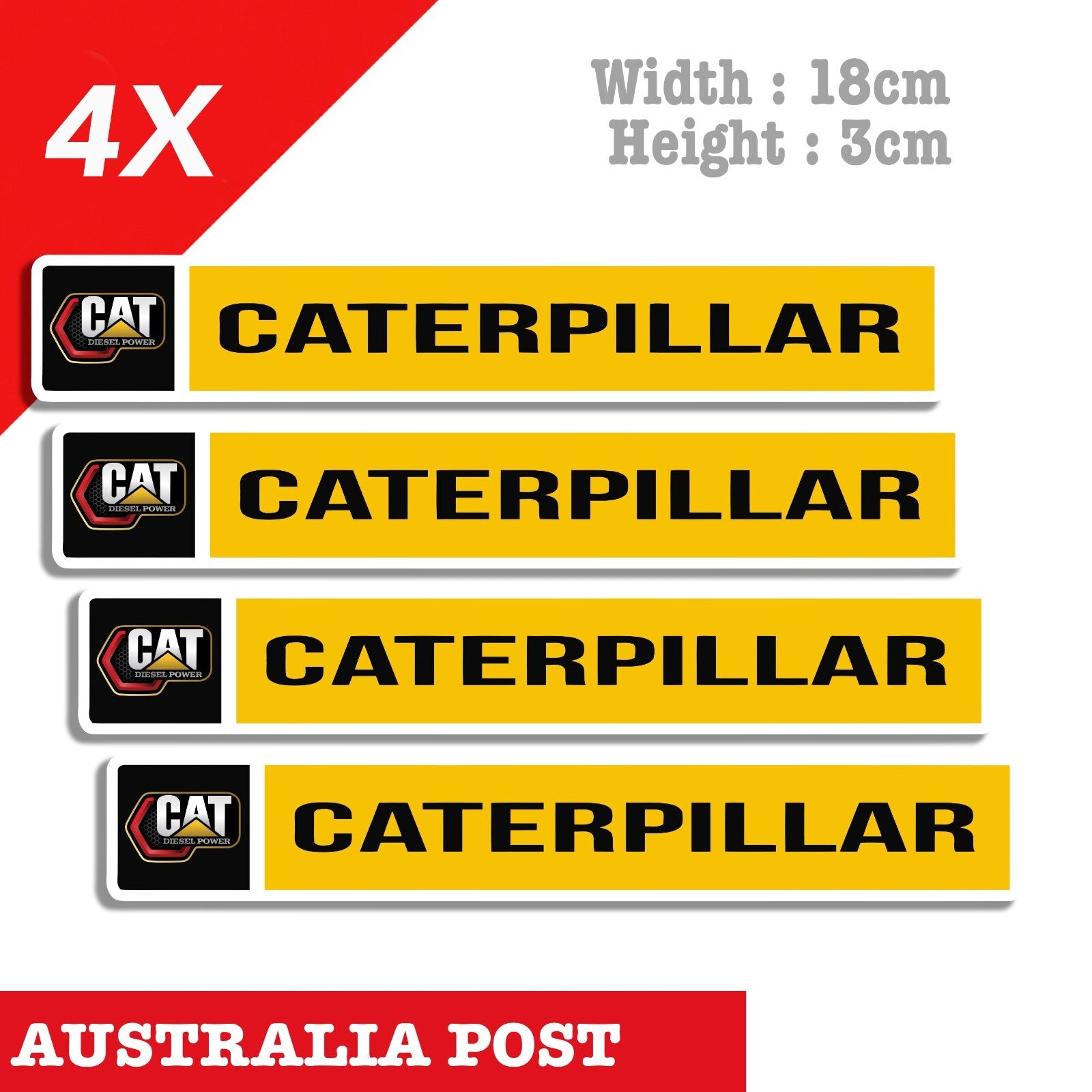 Caterpillar Power Diesel x4 Stickers