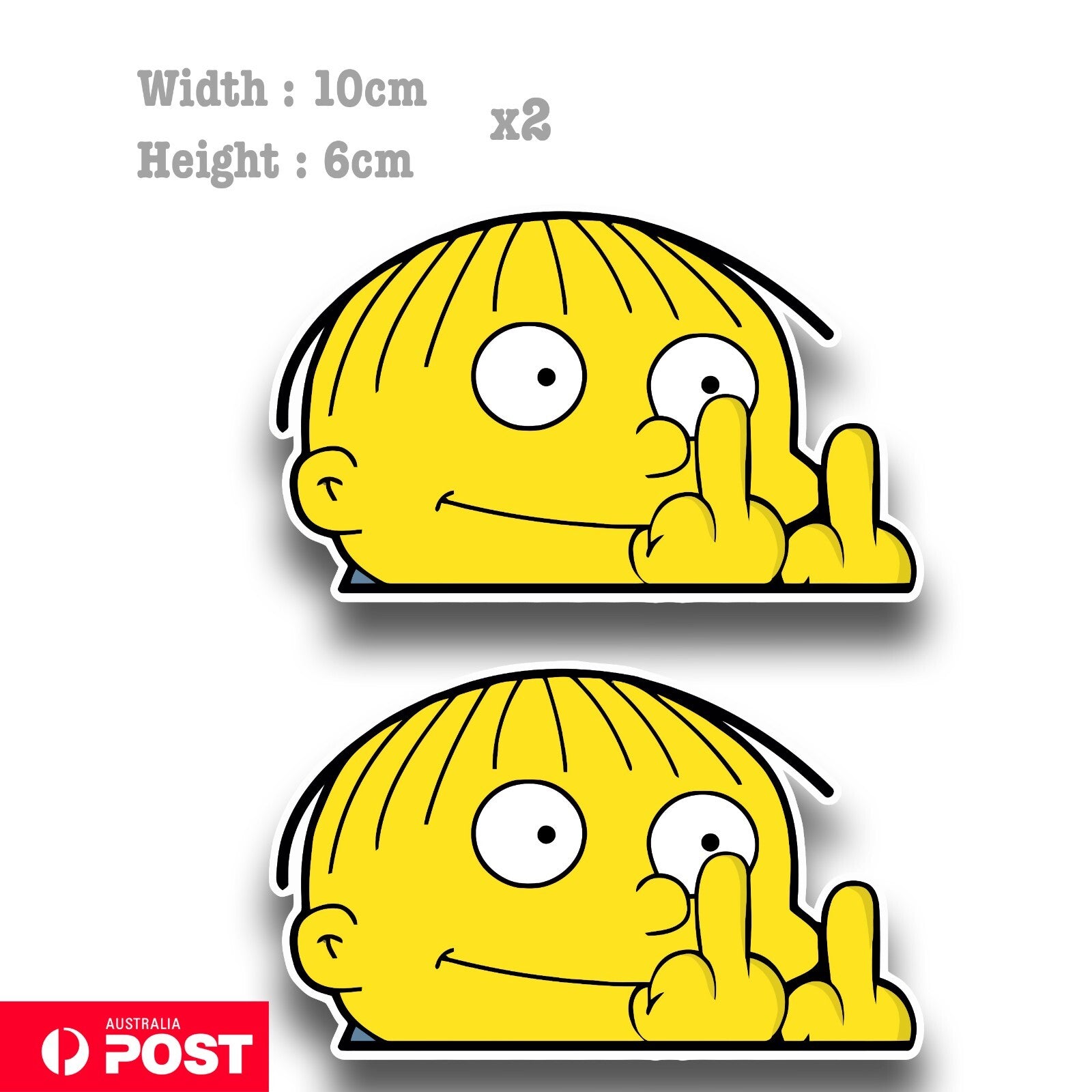 The Simpson Ralph middle Finger Funny Car Window Sticker