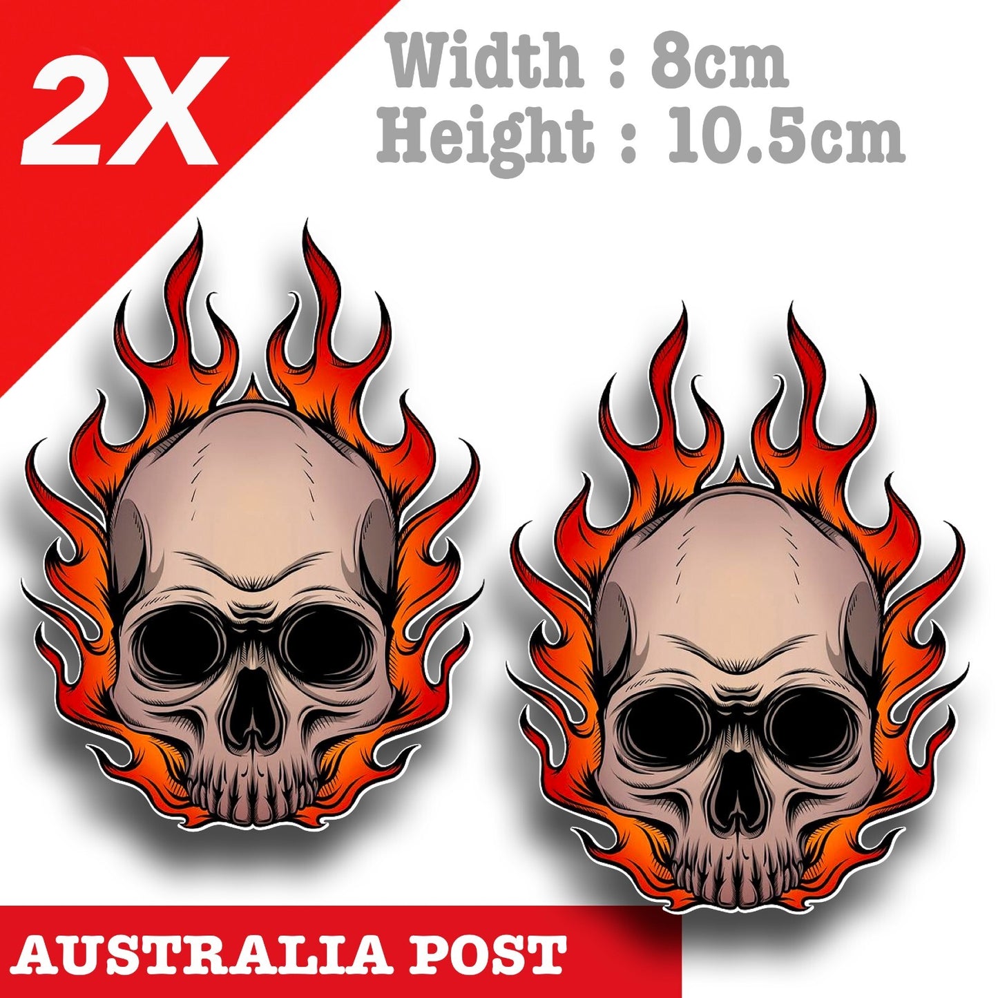 Flame Skull motorcycle Fuel Tank, Helmet Decal Stickers