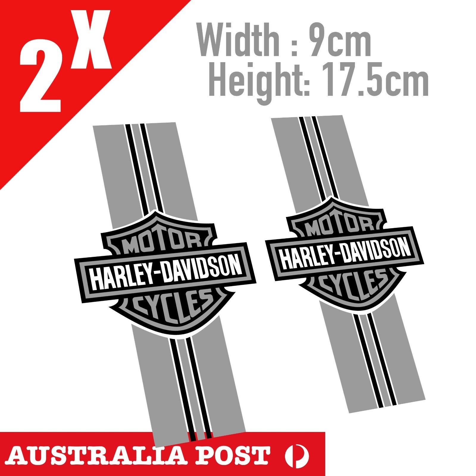 Harley Davidson Logo with Grey stripes Laptop, Fridge Sticker