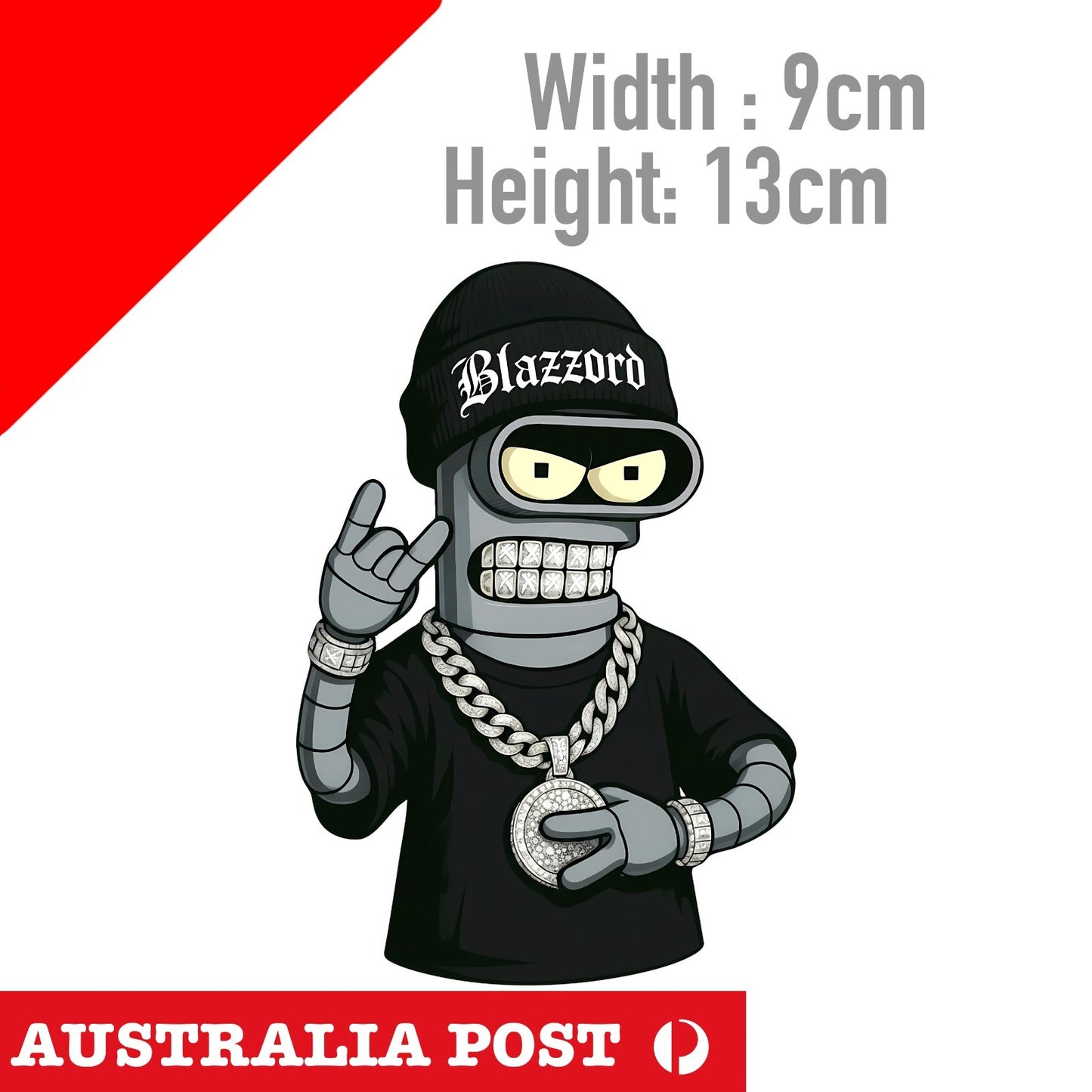 Bender Futurama As Gangster Funny Cartoon Sticker