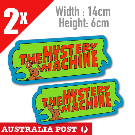 Scooby Doo MYSTERY MACHIN Logo, Laptop , Car Cartoon x2 Sticker
