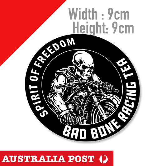 Skull Biker - Bad Bone Racing Team Laptop , Car , Motorcycle Sticker