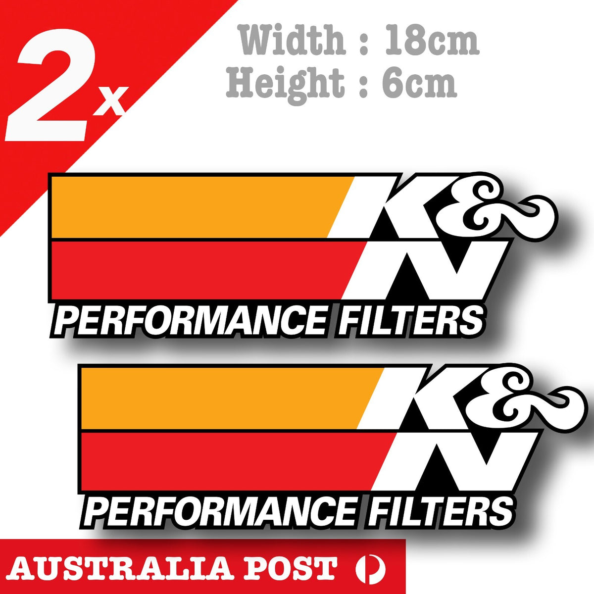 K&N Performance Filter Black Oil Filter Logo Banner Stickers