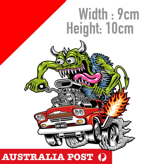 ALIEN Demon Hot Rod , Garage, Men Cave, Toolbox Laptop Sticker
