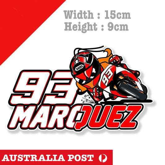 Marc Marquez 93 Motorcycle, MotoGP, Helmet  Motorcycle Racing Stickers