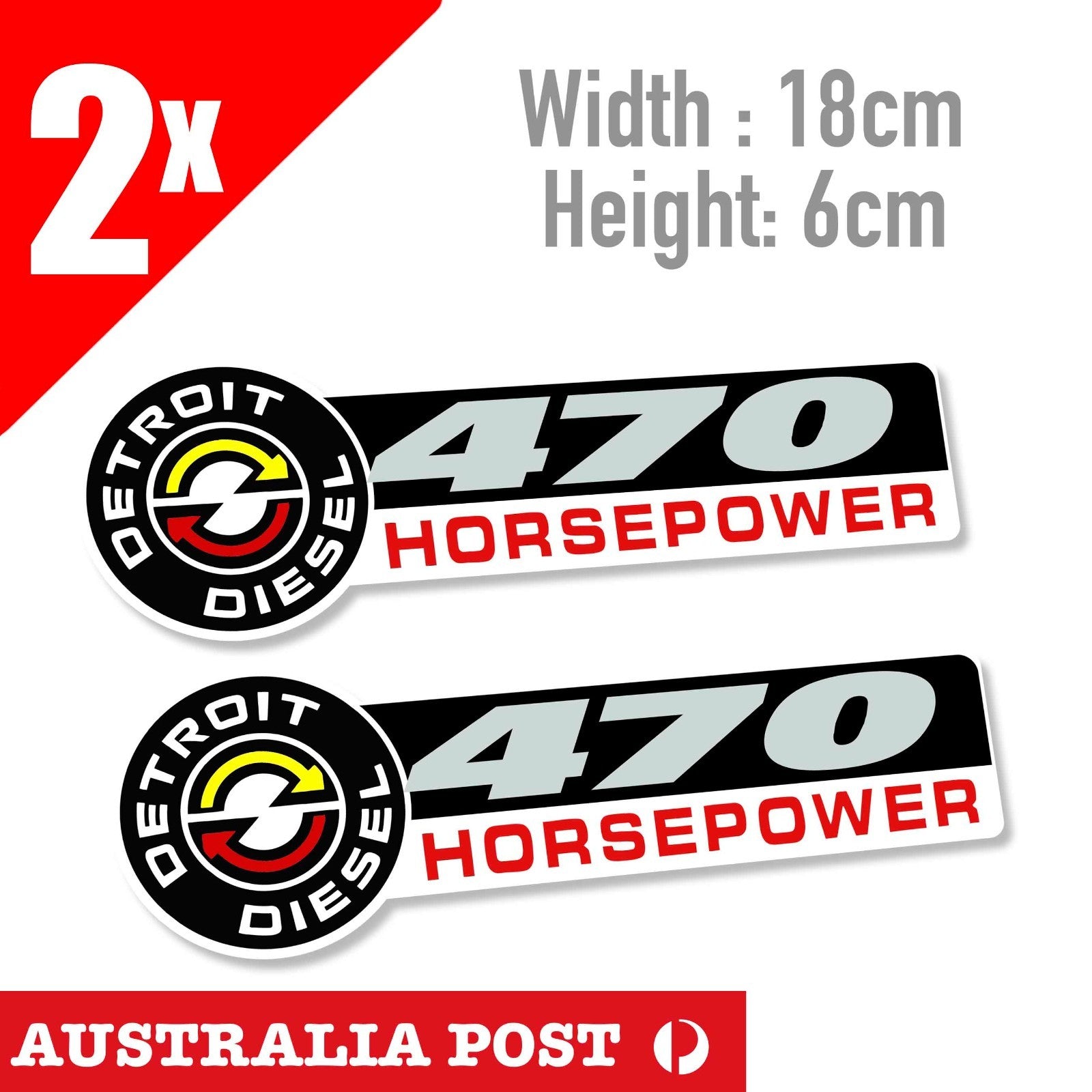 Detroit Diesel Hosepower SERIES 470 Engine Automotive Gas Oil Service Sticker