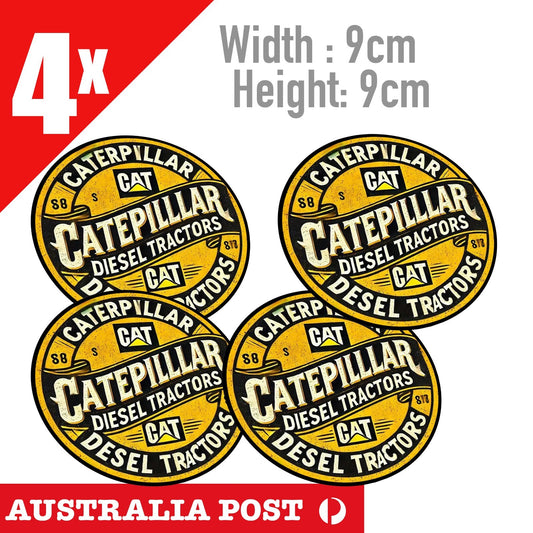 CATERPILLAR Diesel Tractor Rustic Old Vintage Damaged Sign x4 Stickers