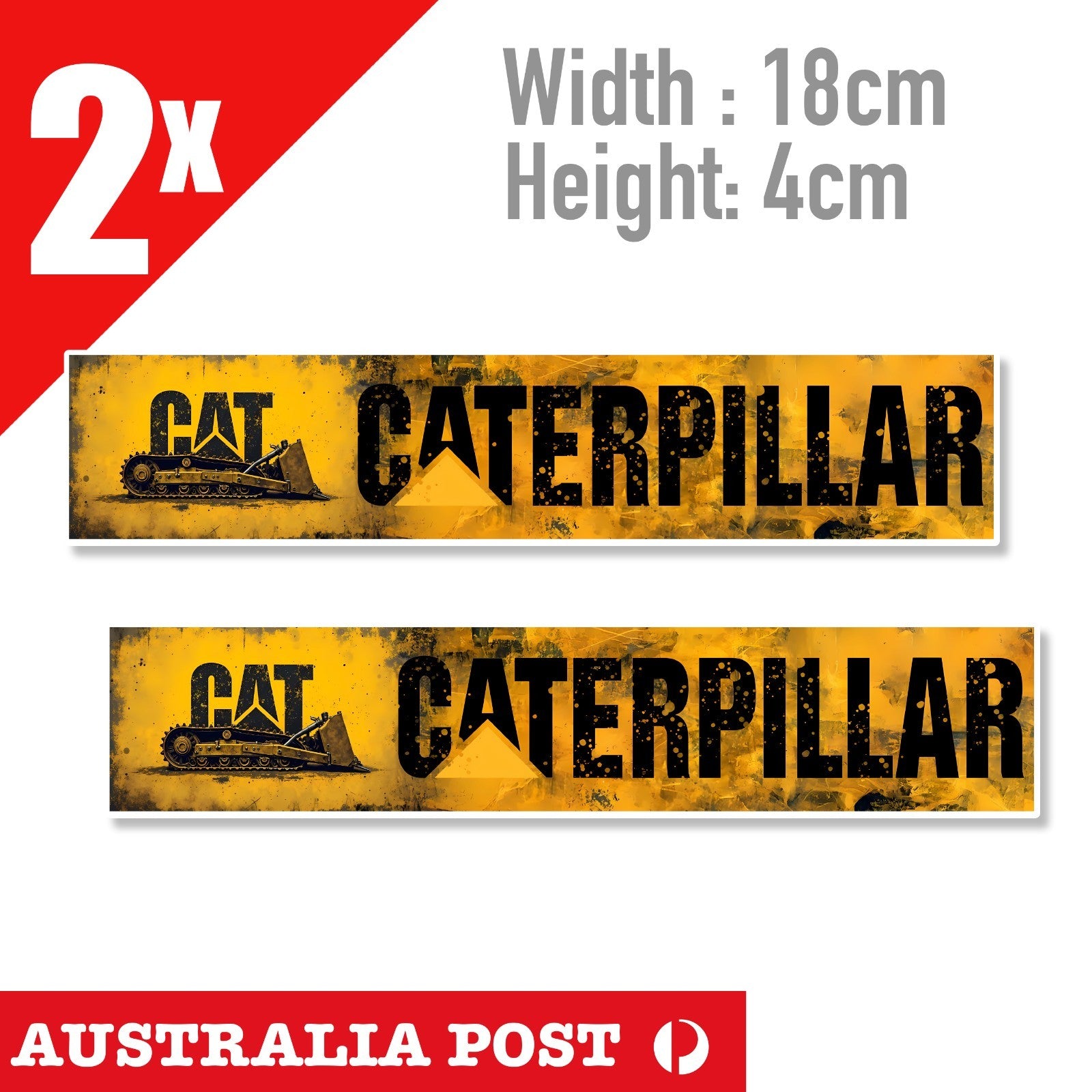 Caterpillar LOGO Rusted Damage Style Logo Banner Sticker