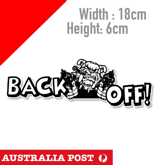 Angry British BullDog  Double Gun BACK OFF , Angry BullDog Sticker