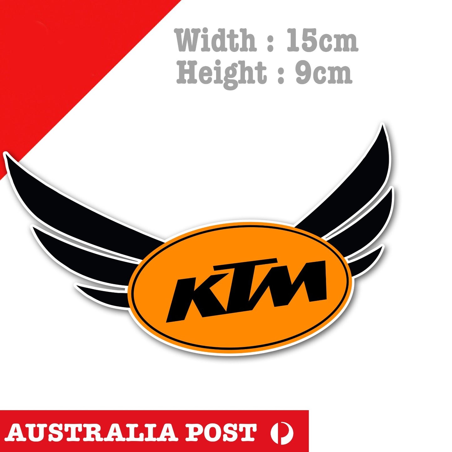 KTM Logo WING Garage, Truck, Ute, Laptop  Sticker