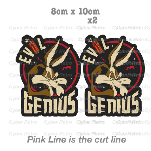 Road Runner Coyote Wile E - Evil GENIUS  Decal Sticker 