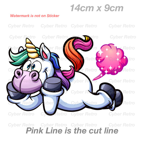 Unicorn Sticker Farting Unicorn Funny Cartoon Decal Sticker 
