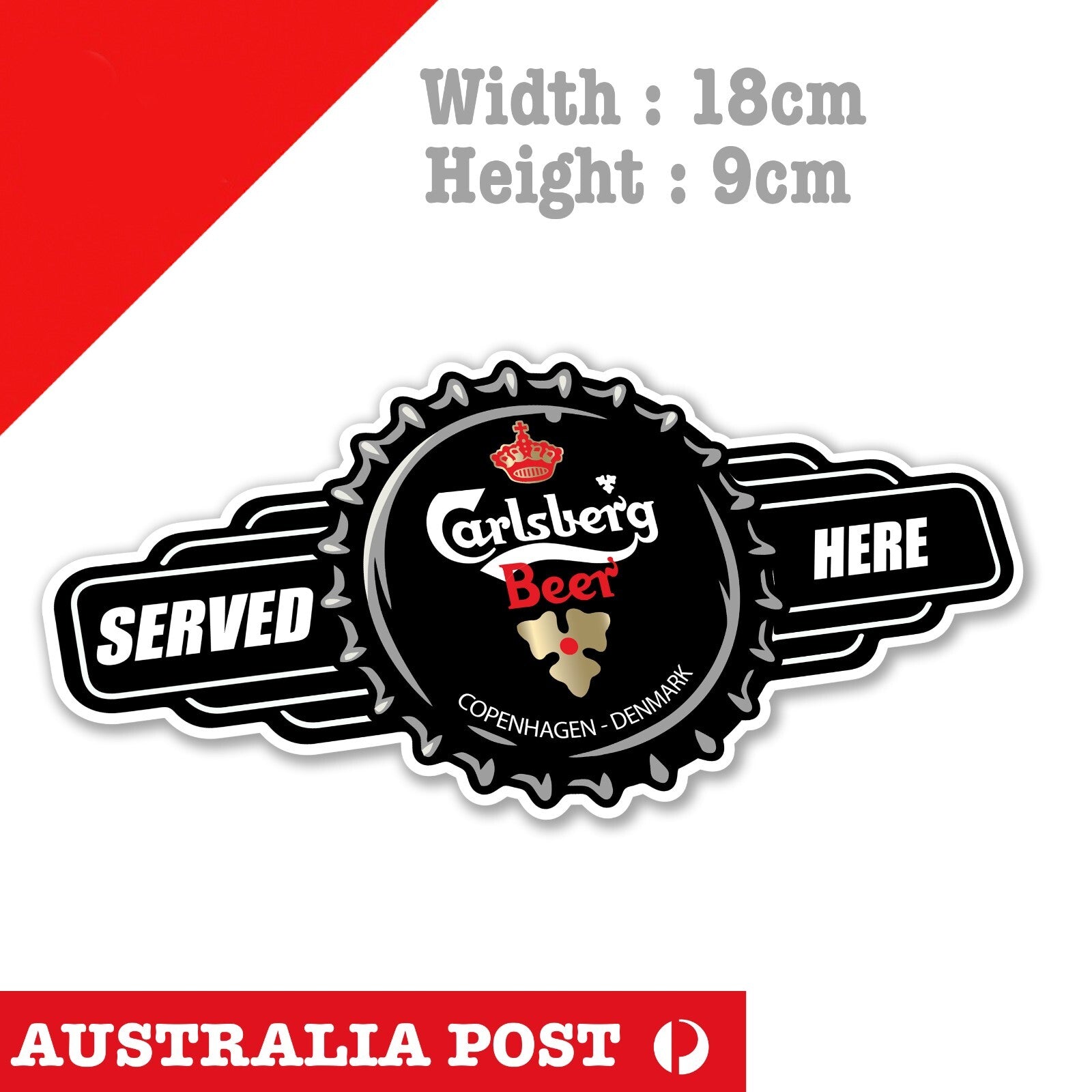 Carlsberg Beer Served Here Logo Bar Fridge, Toolbox  Vinyl  Sticker