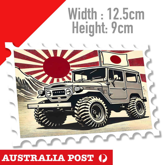 TOYOTA FJ40 Land Cruiser Raising Sun JDM Japan Vintage Style Sticker