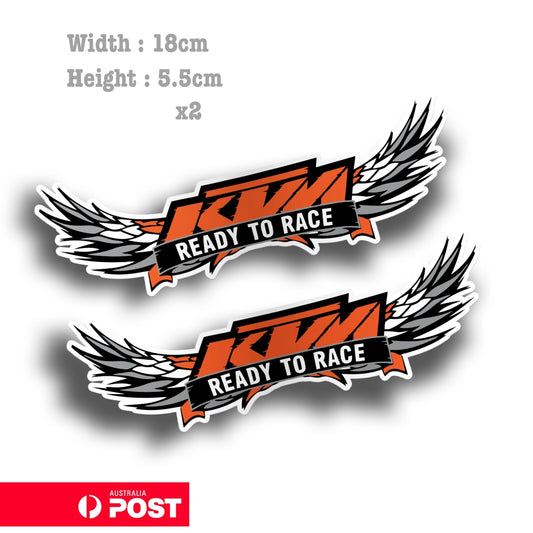 KTM Racing Wings , Motorcycle Helmet Vinyl  Sticker 