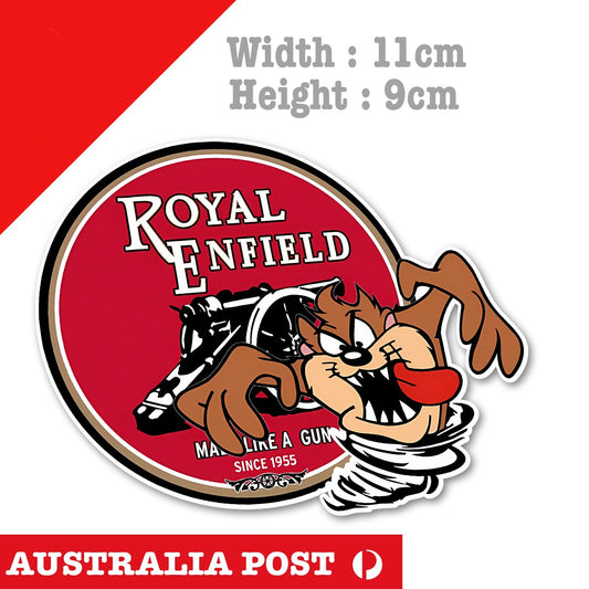 ROYAL ENFIELD Logo TAZ Tornado, Tasmanian Devil Looney Tune  Right Sticker