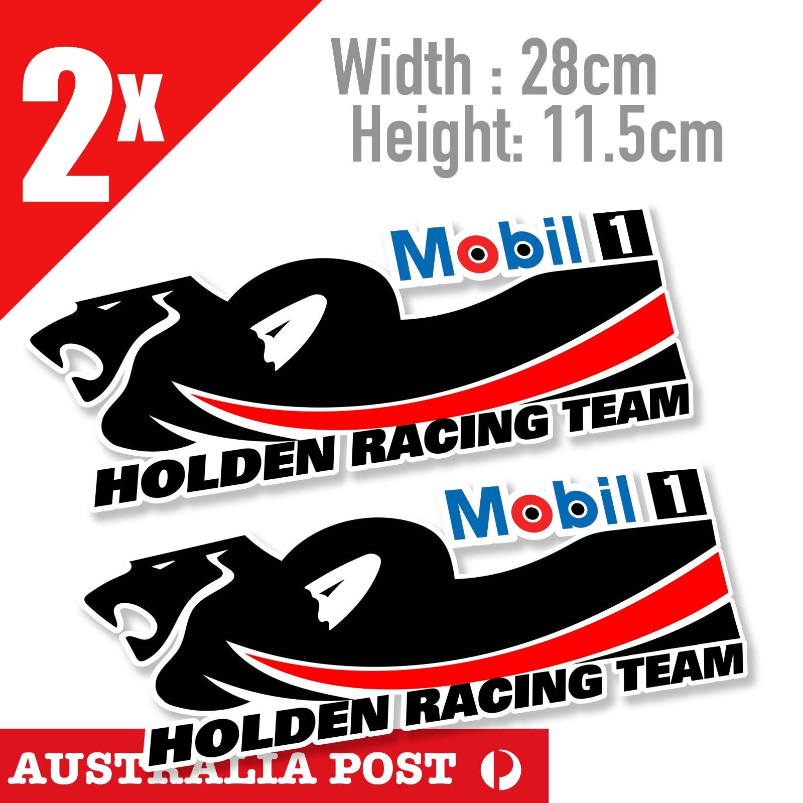 Holden Racing Team Racing MOBIL 1 Motor Oil , Racing, Car, Laptop x2 Stickers