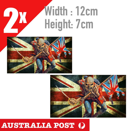 Iron Maiden Skeleton British Flag Sticker Decal band album Union Flag Sticker