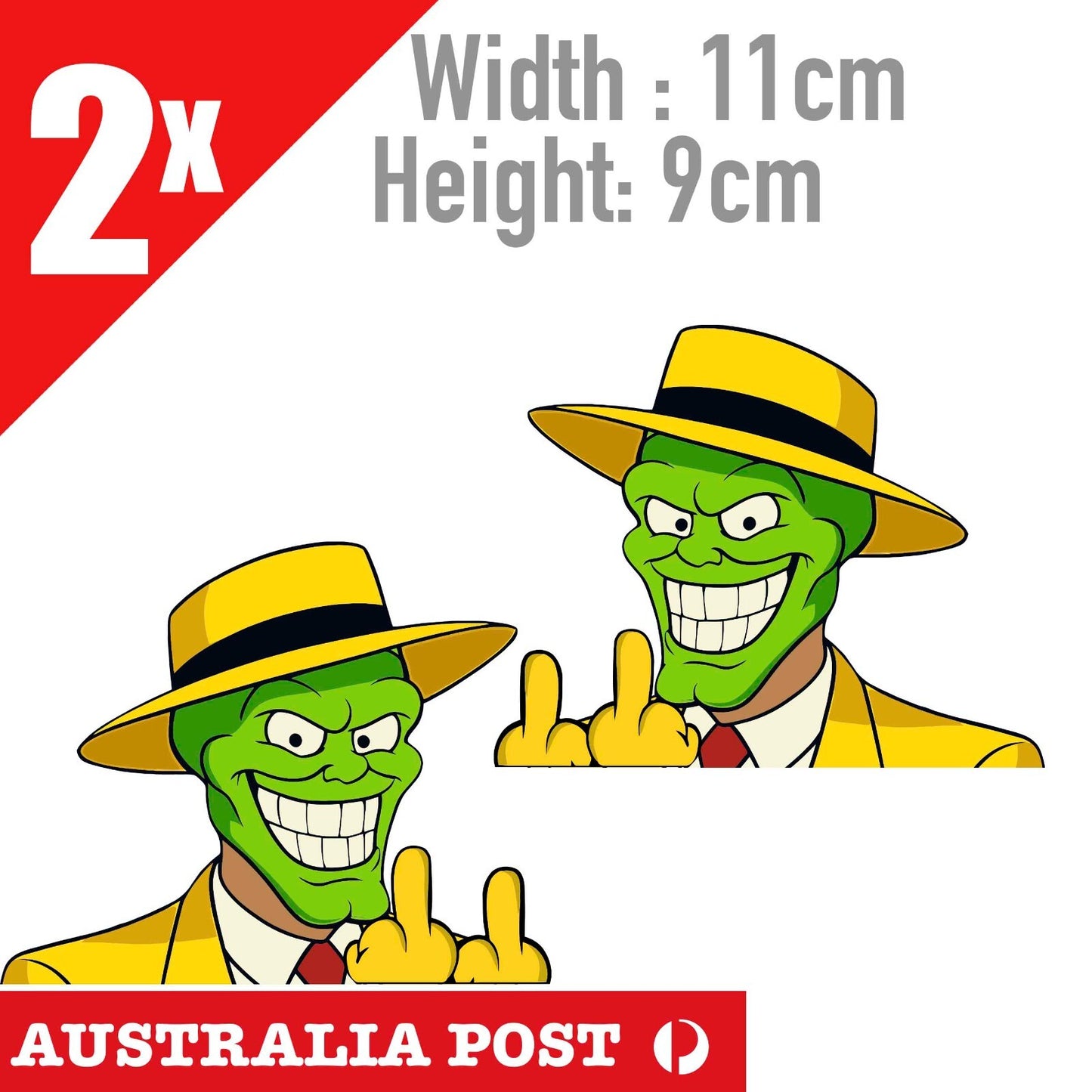 The MASK Jim Carrey middle Finger Funny Car Window Stickers