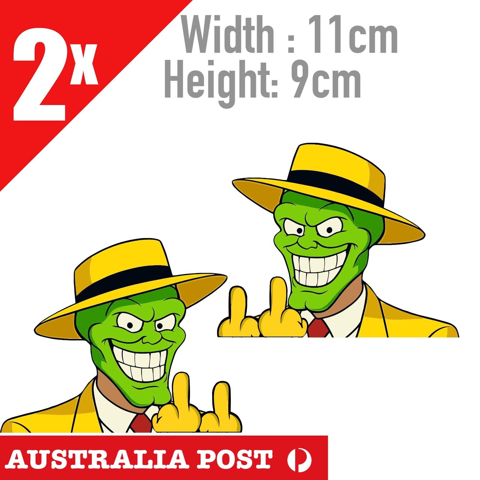 The MASK Jim Carrey middle Finger Funny Car Window Stickers