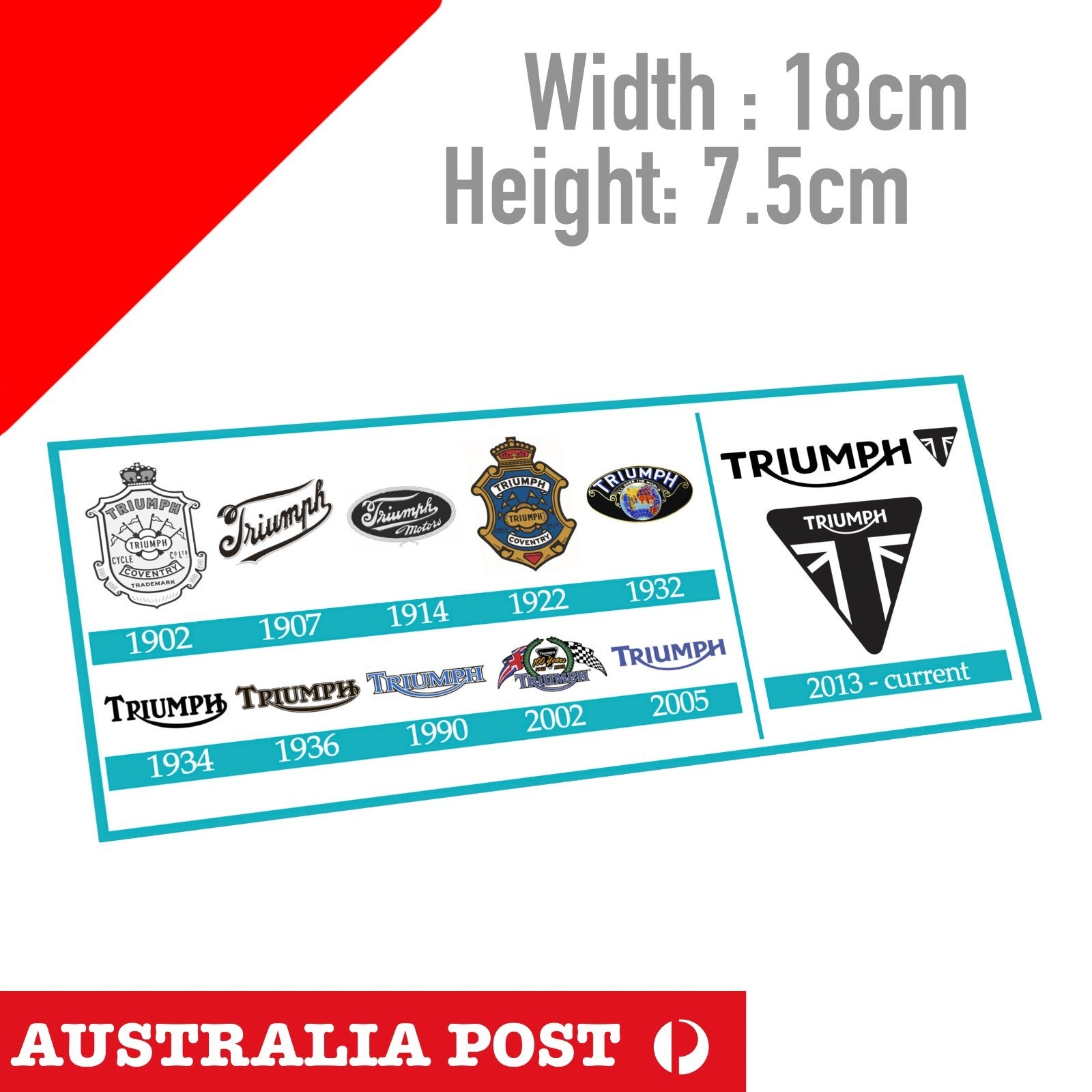Triumph  MOTORCYCLE Logo History Vintage STICKER