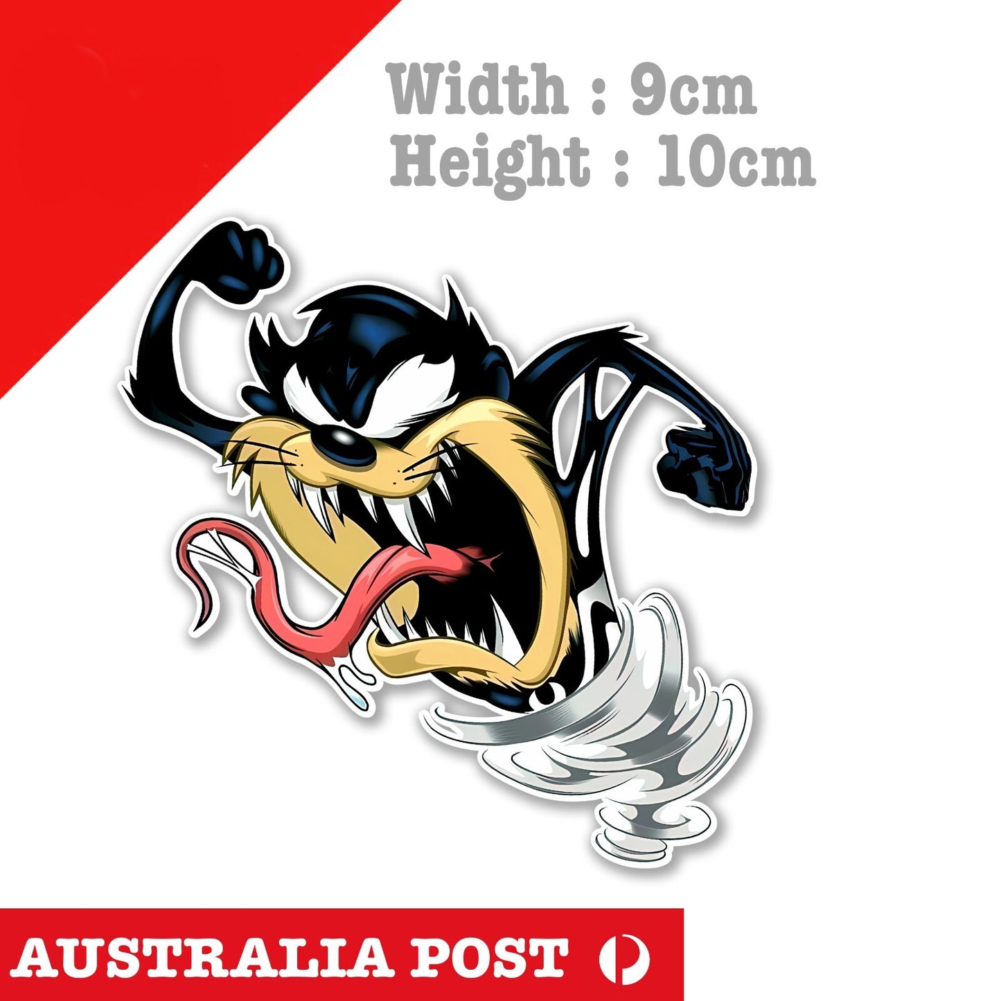 Tasmanian Devil Tornado as VENOM , Looney Tunes TAZ Funny Cartoon Sticker