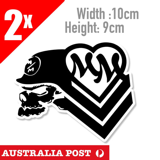 Metal Mulisha ,Motocross Dirt Bike 4x4, Off Road Helmet x2 Black Sticker