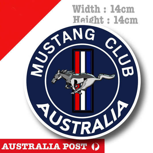Ford Mustang Club of Australia, Ford Mustang, Car, Racing Car Logo Sticker