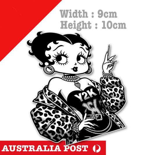 Betty Boop Girl Black & White , Betty Boop Vintage Sticker